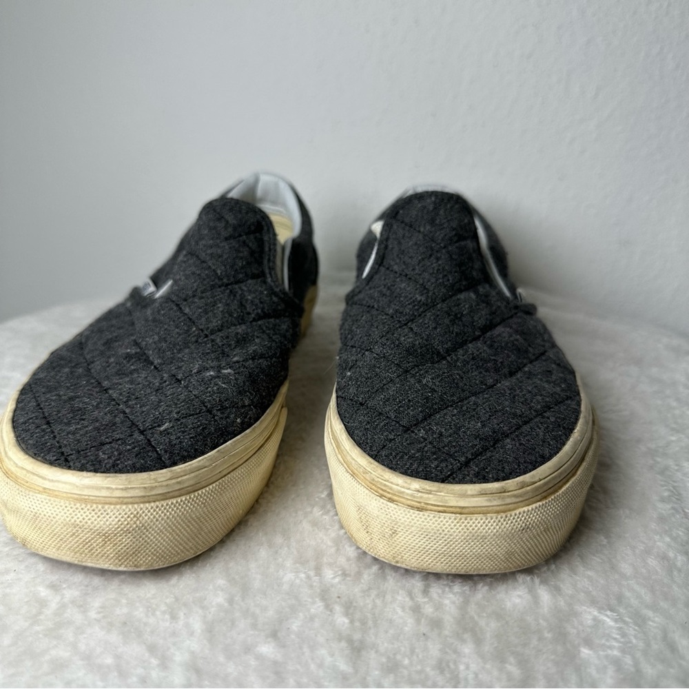 Vans Classic Gray Quilted Slip-On Loafers Canvas Unisex Men’s 5.0 Or Women’s 6.5 - Picture 4 of 15